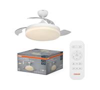 OSRAM Ventilador de techo LED Blanco, silencioso, control remoto | Ceiling fan Brisote, Ceiling Fans with Lighting, Blanco, 1060 mm dia, 20000 h, Paquete de 1