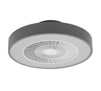 OSRAM Ventilador de techo WiFi con lámpara LED, color de luz blanco cálido a blanco luz diurna, 2500 lúmenes, control WiFi y control remoto, regulable, 78 W, gris