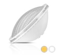 OSREE Foco Piscina LED PAR56 Sumergible, 20W Bombilla Piscina No Regulable 1600lm, Lámpara de Piscina 12V AC/DC, IP68 Impermeable para Piscinas de Liner, Fibra y Hormigón, Luz Blanco Cálido