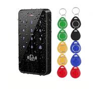 Ossentry Teclado de control de acceso para sistema de entrada de una sola puerta para apartamento, empresa, almacén, garaje, controlador RFID impermeable IP68 con 10 llaveros de identificación