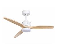OstarkDom Ventilador de Techo LED 132cm con Mando a Distancia, Motor DC Silencioso, Luz Regulable CCT, Temporizador, Verano/Invierno, Blanco, Aluminio y ABS COLOR MADERA - 12540 m³/h OstarkDom-LEDUNI 