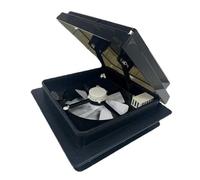 Ostarkdom Ventilador de techo para caravanas, Claraboya, Nivel de ruido ultra bajo de escape reversible con sensor de lluvia, ventilador permanente de nivel automático para autocaravana, color negro