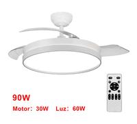 OStarkDom Ventilador techo 96W con luz 66W+30W de Motor DC,Silencioso con Mando a Distancia y Palas Retráctiles Interiores Plafón lluminación función verano-invierno+Control APP OStarkDom-LEDUNI C.