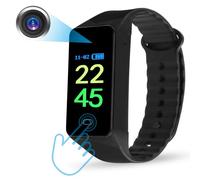 OTADUG Cámara Espía 1080P, Cámara Espía Oculta con Grabación de Audio y Vídeo, Mini Cámara Oculta con Tarjeta SD de 16GB, Mini Camaras de Vigilancia de Pulsera con Visualización de La Hora