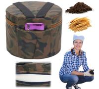 Otbushit Taburete de jardinería portátil de 9, 5x12, 6 Pulgadas con Bolsillo, cojín con Cremallera y Correa elástica, Silla extraíble y Lavable para Plantar, Pescar Acampar