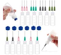 OTCRAFT 12 botellas aplicadoras de pegamento, botellas cuentagotas de plástico de 30 ml con puntas de aguja romas para aplicaciones de pegamento, pintura, manualidades y aceite