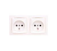 OTEO Enchufe Doble con/u 16A con Tapas Blanco 086076