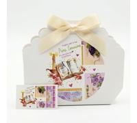 OTHERWISETRIVIAL Kit de 12 cajitas portapeladillas para ceremonias, cajitas para peladillas con tarjetas y lazos, juego para bomboneras DIY (2ª comunión hembra 825)
