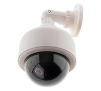 Otio - Cámara de Vigilancia Falsa Exterior con LED - Blanco - Diseño Elegante - Simula Grabación de Video - LED Disuasoria - Kit de Tornillos para Fijación en Pared - Uso Exterior