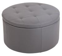 Otomana puff evora simil cuero gris 60x60x35 cm
