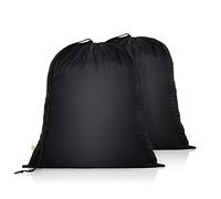 OTraki 2 pcs Saco para la Colada de Cordón, Bolsa de Ropa Sucia Viaje Plegable y Portátil Bolsa de Colada con Cordón Bolsa Lavanderia Organizador de Ropa Sucia Hogar Viaje Dormitorio 50 x 60cm Negro