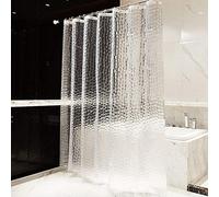 OTraki Cortina De Ducha, 200x200cm Cortina Ducha 3D EVA Guijarro Translúcido Cortinas Ducha, Resistente Al Moho, Al óxido E Impermeable Cortinas De Baño con 13 Ojales y Ganchos