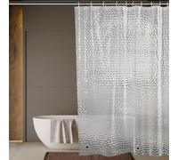 OTraki Cortina de Ducha Antimoho 180 x 180 cm, Cortina Ducha Transparente 3D con 3 Peso, Cortinas Baño EVA con 12 Ganchos a Prueba de Herrumbre, Impermeable