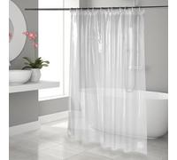 OTraki Cortina de ducha antimoho 183 x 183 cm con 3 imanes más fuertes en la parte inferior, cortina de ducha transparente de estilo minimalista con 12 anillos, resistente al agua, cortina de ducha de
