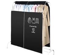 OTraki Fundas Ropa Armario, 120×150cm Funda Burro Ropa Largas Funda Tendedero para Ropa Funda Traje Antihumedad Cubierta de Polvo de Ropa para Americanas De Trajes Vestidos Abrigos Camisas, Negro