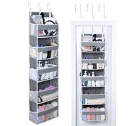 OTraki Organizador Puerta Colgante 140 X 39 X 17 Cm, Estanterias Colgantes con 10 Bolsillos Laterales Y Ganchos Metálicos, Organizador Ropa Armario Almacenamiento De Tela para Usar En El Dormitorio