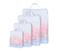 OTraki Pack de 4 bolsas de lavandería en diferentes tamaños, bolsas de lavandería de viaje con cremallera, reutilizables, adecuadas para cortinas, abrigos, contiene 20 x 30/30 x 40/40 x 50/50 x