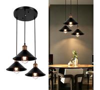 Otras decoraciones para fiestas: diseño retro industrial en , lámpara colgante dorada, pantalla de lámpara de hierro estilo loft, pantalla tipo paraguas, lámpara de techo ajustable