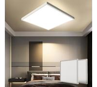 OTREN LED Lámpara de Techo, Plafon Techo Cuadrada 4000K, IP44 Luz de Techo Moderno para Dormitorio Infantil Baño Cocina Sala de Estar, 30CM 2400LM (Pack of 2)