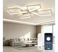 OTREN Plafon LED Techo Regulable, 78CM Lampara Techo Salon con Mando a Distancia para Dormitorio Comedor, Blanco 72W