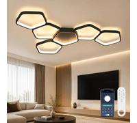OTREN Plafón LED Techo Regulable 88 cm 58W con Mando a Distancia, 3000K-6500K, Luz Nocturna, Temporizador y Función Memoria, Lámpara Moderna para Salón, Cocina, Dormitorio
