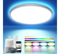 OTREN Plafon LED Techo RGB 36W, Regulable Lámpara de Techo con Mando a Distancia Compatible con Alexa y Google Home, 3240LM Luz Panel para Baño, Salón, Dormitorio, Cocina, Oficina, Redonda, Ø30CM