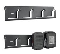 otuiaim Soporte de Pared compatible con Bosch GBA 18V / Makita 18V Batería | Soporte de Acero para 4 Baterias de Herramientas, compatible con Makita 18V / Bosch Azul Professional 18V