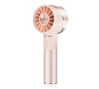 OUILA Mini Ventilador de Mano Portátil, 2600mAh Recargable Ventilador Pequeño De Alta Velocidad Recargable 4 Velocidades, Metal-Rosa
