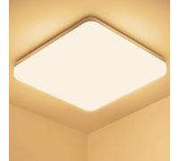 OUILA Plafon LED Techo, 20W 2000LM 3000K Lamparas de Techo, IP44 Blanco Cálido Cuadrado Ultra Delgado Luz LED Techo Para Salon Baño Balcón Dormitorio Pasillo Cocina