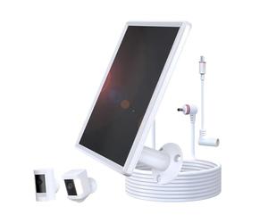 Ouitble Panel Solar de 6W para la Cámara de Anillo IP66 Cable de 3 V Cargador Solar de 3 Metros con Puertos USB C y CC de 3.5 Mm para Leva de Palo/Palo de Apoyo para la Cámara Más por