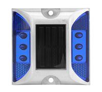 OUKENS Luces de señalización de tierra de energía solar LED, reflector de carretera LED, lámpara de punta de carretera de camino de entrada al aire libre impermeable (Azul)