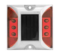 OUKENS Luces de señalización de tierra de energía solar LED, reflector de carretera LED, lámpara de punta de carretera de camino de entrada al aire libre impermeable (Rojo)
