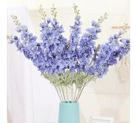 OUKEYI 6 Flores Artificiales de Seda de 85,1 cm, Flores Artificiales de Tallo Largo para jarrones Altos, decoración del hogar, Bodas, Fiestas (Azul Marino)