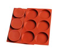 OUKEYI Paquete de 2 moldes de 6 cavidades grandes para tartas de silicona, disco redondo de resina, molde antiadherente, para hornear mousse, sándwiches, sándwiches, huevos y hornear.