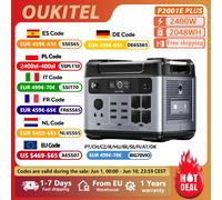 OUKITEL P2001E PLUS 2400W potencia portátil 2048Wh Lifepo4 estación de batería generador Solar respaldo para el hogar, energía móvil para acampar al aire libre 2400W 2048Wh