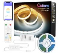 OULARA WIFI Tira LED COB CCT 2700K-6500K compatible con Alexa，Tira LED regulable de 6m 24V con luz blanca cálida y fría,juego de tiras LED con mando RF y Fuente para iluminación doméstica y bricolaje