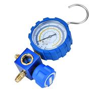Oumefar Juego de Manómetros de Colector de A/C, Herramienta de Refrigeración de Baja Presión con Mirilla, Conector G1/4 para R22 R410A R134A R407C
