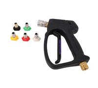 Oumefar Presión de Pistola de Lavado a Presión Corta, Potencia de Pistola Rociadora de Lavado 4500 PSI, Bloqueo de Seguridad de Agarre Ergonómico 1 4 Conexión Rápida M22 14 Mm con