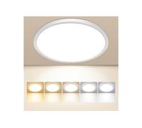 Oumida Plafon LED Techo Regulable, Lampara de Techo LED 15W 1500LM,5 Colores IP44 Delgada Lampara para Dormitorio Cocina Salon Baño Comedor Pasillo Ø18cm (18cm*1)