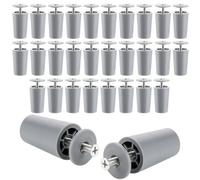 Oungy 30 topes para persianas, color gris, 40 mm de largo, 40 mm, tope de persiana con peso, tope de tope para persianas, piezas de repuesto para persianas, incluye tornillo y disco