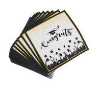 OUNONA 100piezas Servilletas Para Fiesta De Graduación Cuadradas De Papel Absorbentes Para Decoraciones De Mesa Cenas y Bebidas De Graduación Invitados