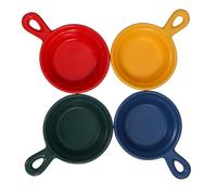 OUNONA 4 Piezas Plato Japonés de Cerámica Asa, Pequeño y Apilable | Separación de Condimentos, Control de Porciones, para Vinagre y Salsas, Uso en Buffet y Servicio Color Aleatorio
