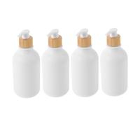 OUNONA 4piezas Botella de Limpieza Dosificador Botella de Champú Rellenable Vacía de Pet Color Blanco para Baño y Cocina Dispensador de Jabón Líquido