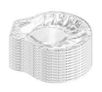 OUNONA Aluminio Bandeja en Forma de Concha 50 Piezas | Aluminio Desechable, Conducción Térmica, Resiste Doblarse, para Fiesta y Parrilla
