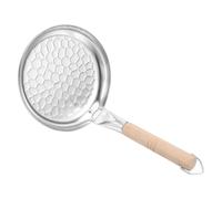 OUNONA Aluminio Sartén Antiadherente Fondo Plano, con Mango de Madera | Crepes y Sándwiches de Huevo, Vertido Cómodo, Cocina y Mini Cocinas de Dormitorio, Color Plata