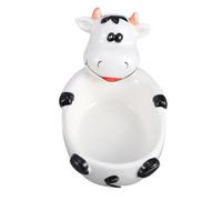 OUNONA Cuenco de Cerámica Blanco Diseño de Animales para Desayuno y Postre, Ligero y Fácil de Limpiar, Adecuado para Hotel y Tienda de Postres