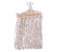 OUNONA Hamaca Colgante de Cuerda de Algodón con Soporte de Madera para Exteriores, Ligera y Resistente, Adecuado para Camping y Pesca, Incluye Bolsa de Tela Especial