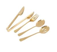 OUNONA Juego de 4 Pinzas de Cocina de Acero Inoxidable Dorado, Resistentes al Óxido Buen Agarre, Ideales para Utensilios de Cocina y Uso en Hotel