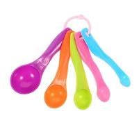 OUNONA Juego de Medidoras para Hornear de 5 Piezas en Colores Variados Medidas Estándar y Métricas, Plástico Abs Resistente al Calor y Anillo Desmontable para Cocina Color Aleatorio
