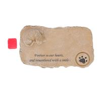 OUNONA Lápida para Mascotas Pequeña de Resina Color Arena, Placa Conmemorativa para Gatos y Perros, Adorno de Jardín Exterior para Recuerdo y Homenaje, Piedra Memorial Durable para Patio